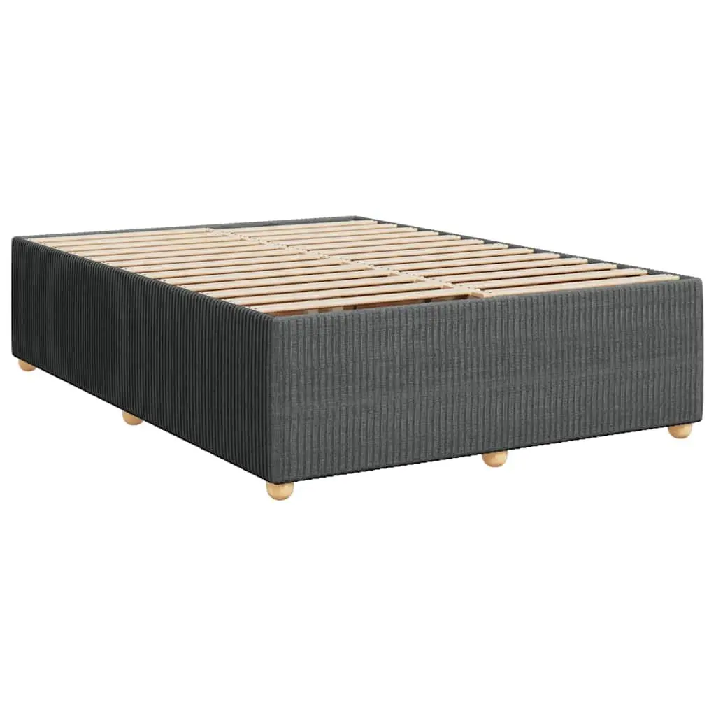 Queen Box Spring Bed Grey Height-Adjustable Headboard Pocket Spring Mattress