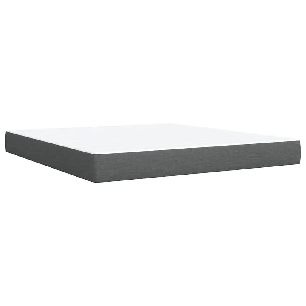 Queen Box Spring Bed Grey Height-Adjustable Headboard Pocket Spring Mattress