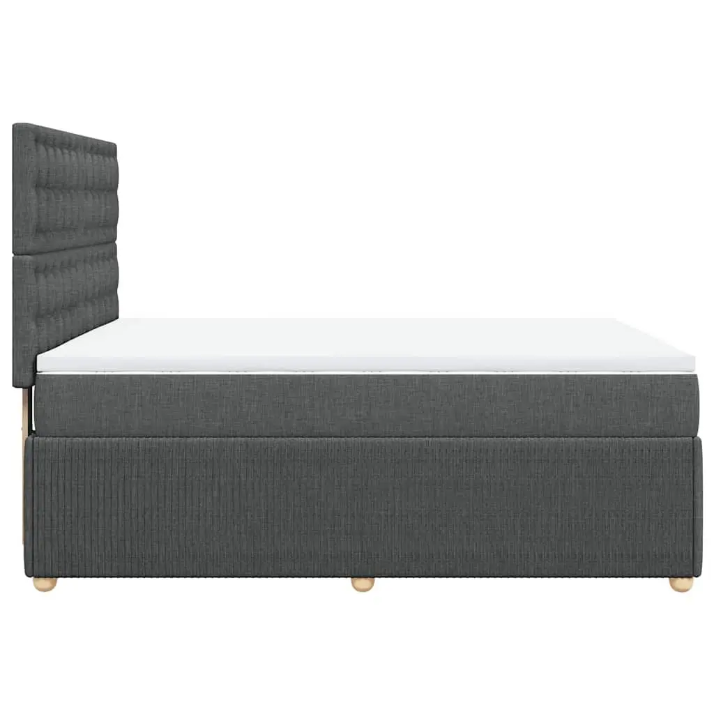 Queen Box Spring Bed Grey Fabric Adjustable Headboard Pocket Spring Mattress