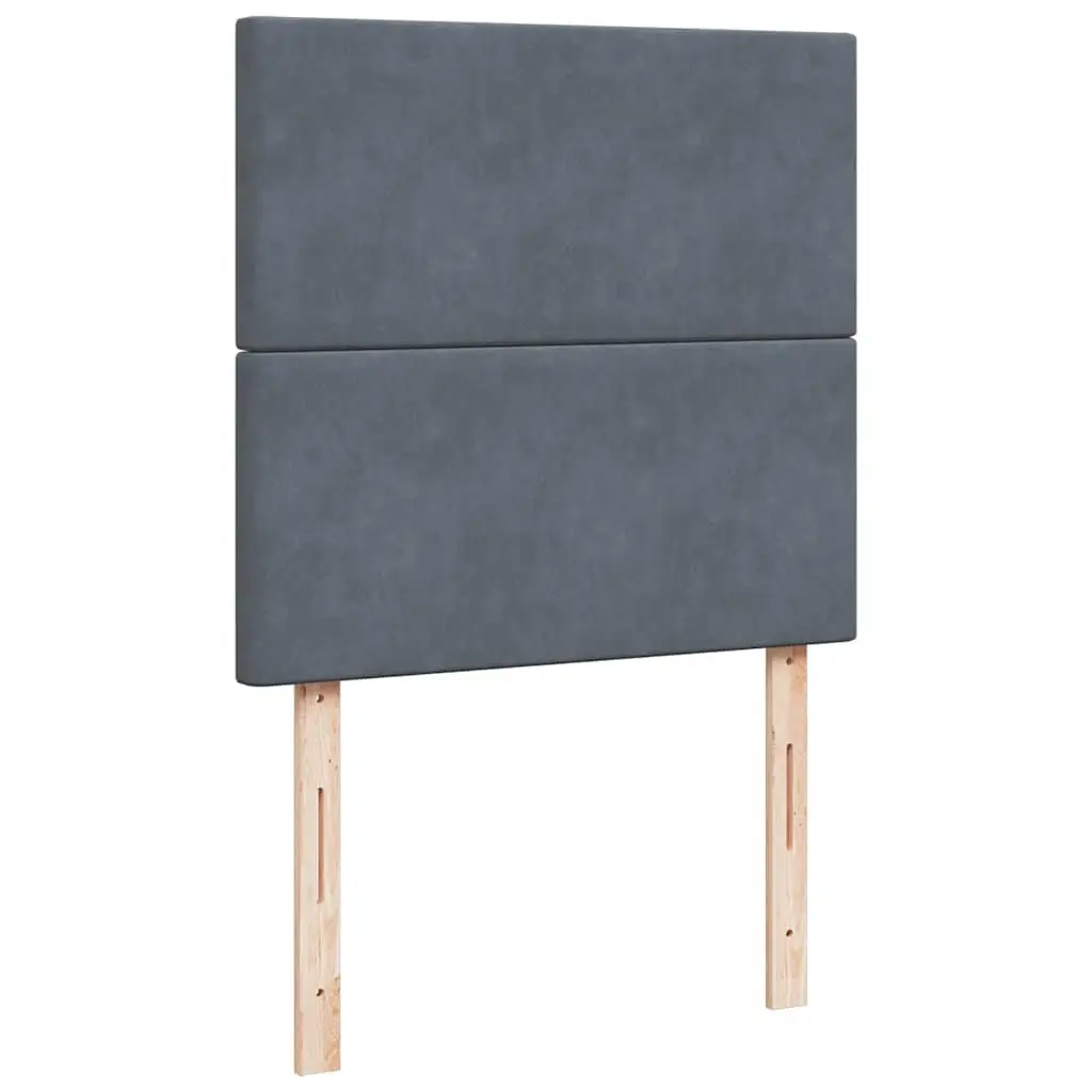 Box Spring Bed Grey Velvet King Single Pocket Spring Mattress Height Adjustable Headboard