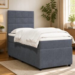 King Single Box Spring Bed with Velvet Pocket Mattress