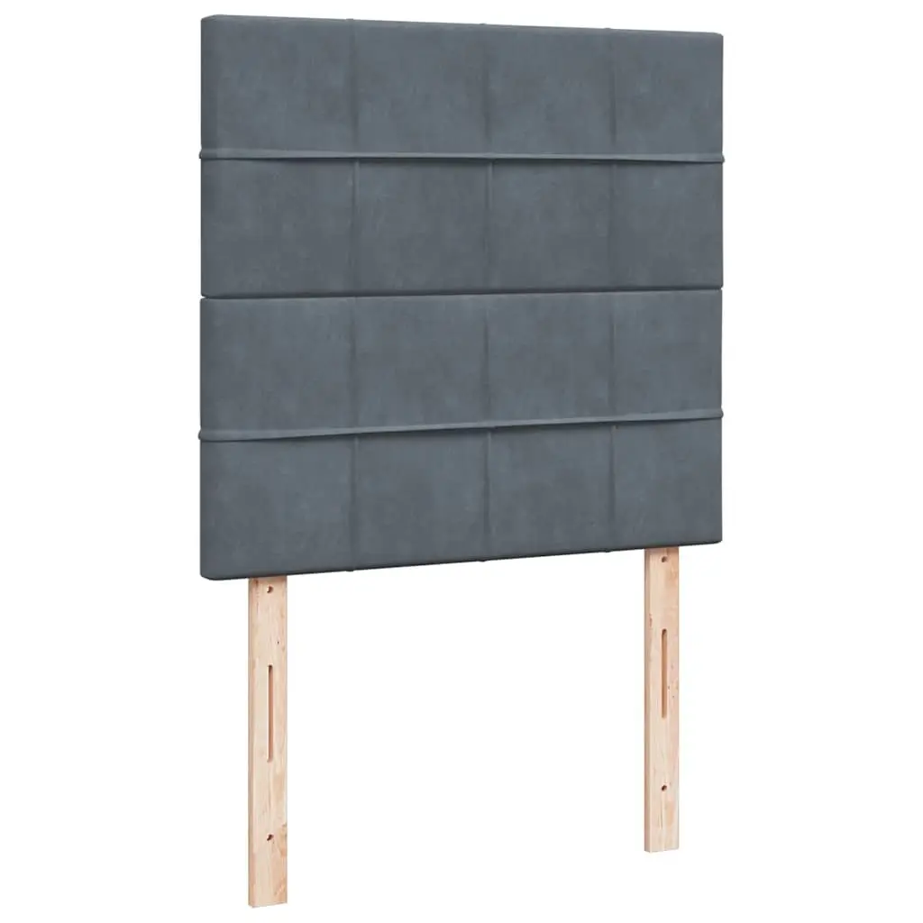 Box Spring Bed Grey Velvet King Single Pocket Spring Mattress Adjustable Headboard