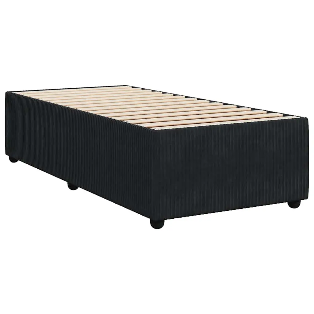 Box Spring Bed Black Velvet King Single Pocket Spring Mattress Adjustable Headboard