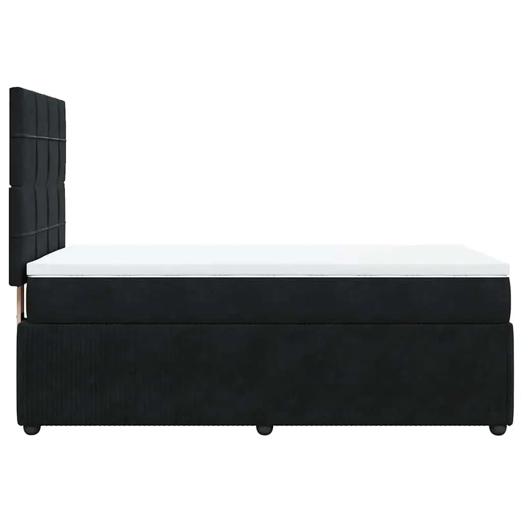 Box Spring Bed Black Velvet King Single Pocket Spring Mattress Adjustable Headboard