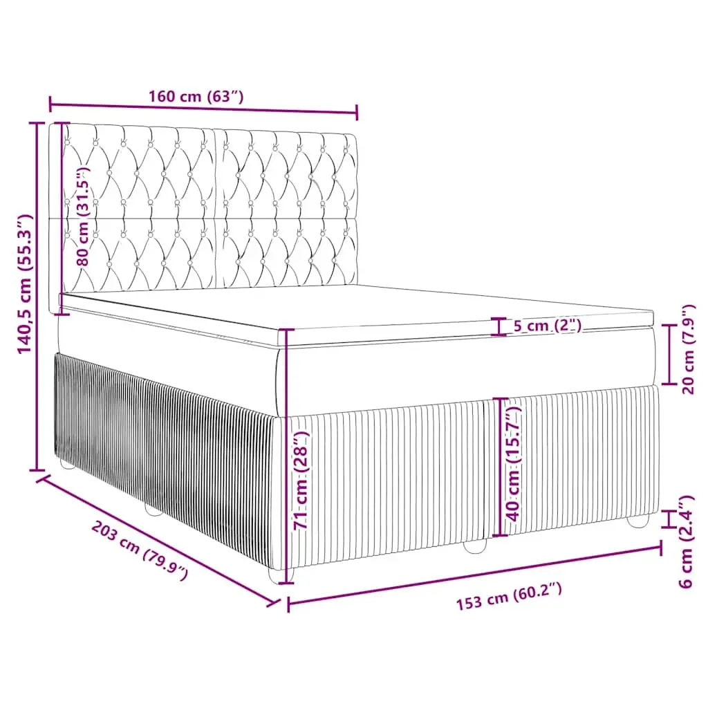 Queen Box Spring Bed Grey Velvet Adjustable Headboard Pocket Spring Mattress