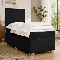 King Single Box Spring Bed with Pocket Mattress and LED Lighting