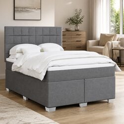 Double Box Spring Bed with Adjustable LED Lights