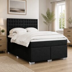 Comfort-Enhancing Double Box Spring Bed with LED Lights