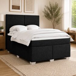 Comfortable Queen Box Spring Bed with Adjustable Headboard