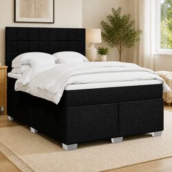 Comfort-Enhancing Queen Box Spring Bed with LED Lights