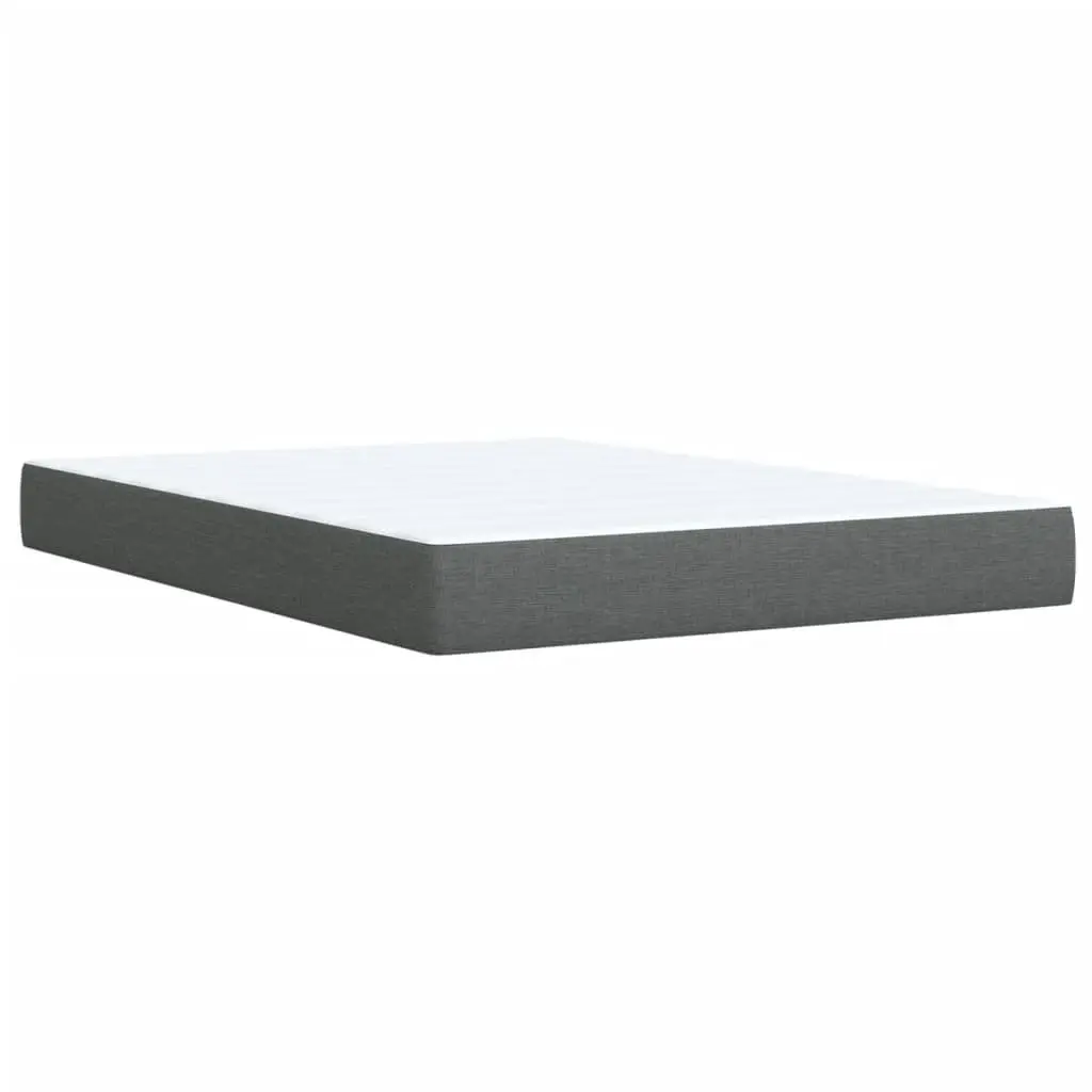 Queen Box Spring Bed with Pocket Spring Mattress Adjustable Headboard Grey