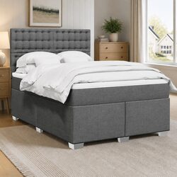 Comfort-Enhancing Queen Box Spring Bed with LED Light