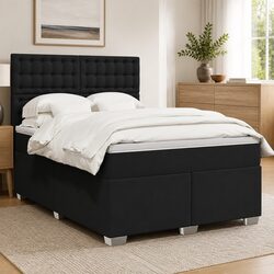 Elegant Queen Box Spring Bed with Adjustable Headboard