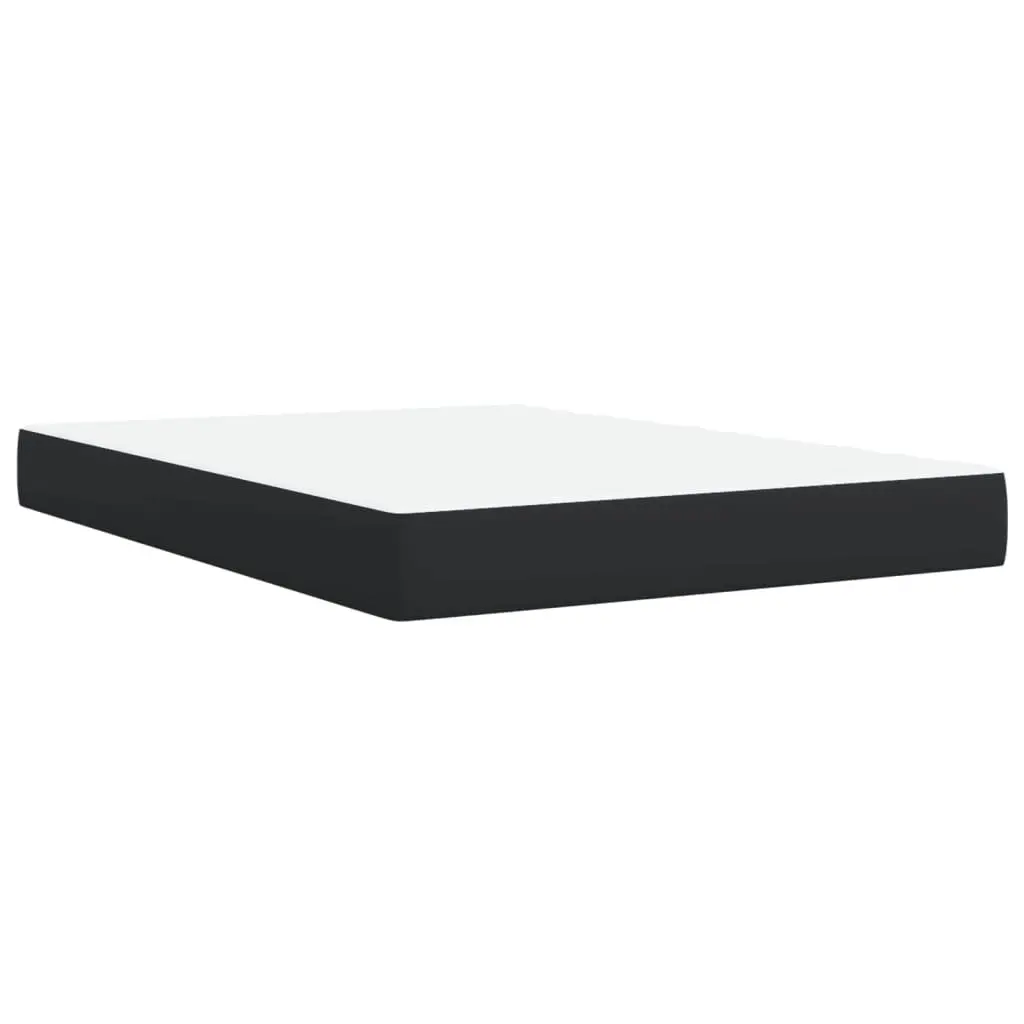 Queen Box Spring Bed Faux Leather Pocket Mattress Height Adjustable with LED Lights