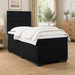 King Single Box Spring Bed with Velvet Pocket Sprung Mattress
