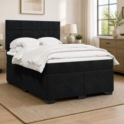 Box Spring Bed with Pocket Spring Mattress and LED Lighting