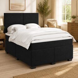 Queen Box Spring Bed with Adjustable LED Lights