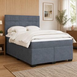 Elegant Queen Box Spring Bed with Pocket Spring Mattress