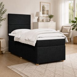 King Single Box Spring Bed with Pocket Mattress and LED Lights