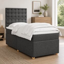 Stylish Box Spring Bed with Pocket Mattress and LED Lights