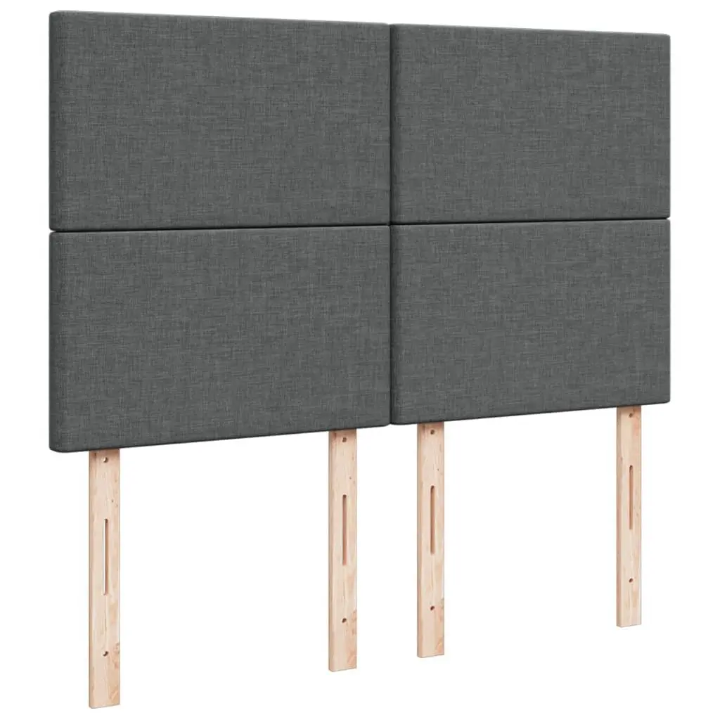 Queen Box Spring Bed with Pocket Spring Mattress Adjustable Headboard Grey