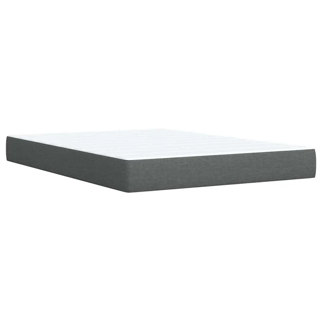 Queen Box Spring Bed with Pocket Spring Mattress Adjustable Headboard Grey