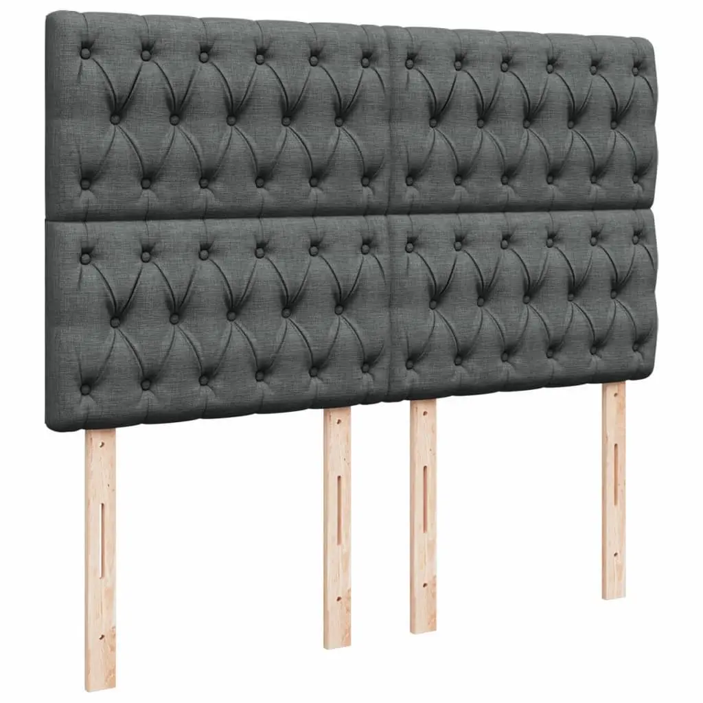 Queen Box Spring Bed Grey Adjustable Headboard Pocket Spring Mattress LED Lights Polyester Fabric