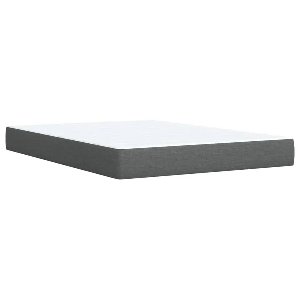 Queen Box Spring Bed Grey Adjustable Headboard Pocket Spring Mattress with LED Lights
