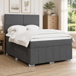 Double Box Spring Bed with Pocket Mattress and LED Lighting