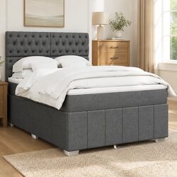 Double Box Spring Bed with Pocket Mattress and LED Lights