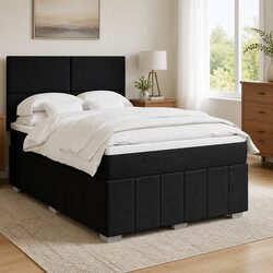 Queen Box Spring Bed with Pocket Sprung Mattress and LED Lights