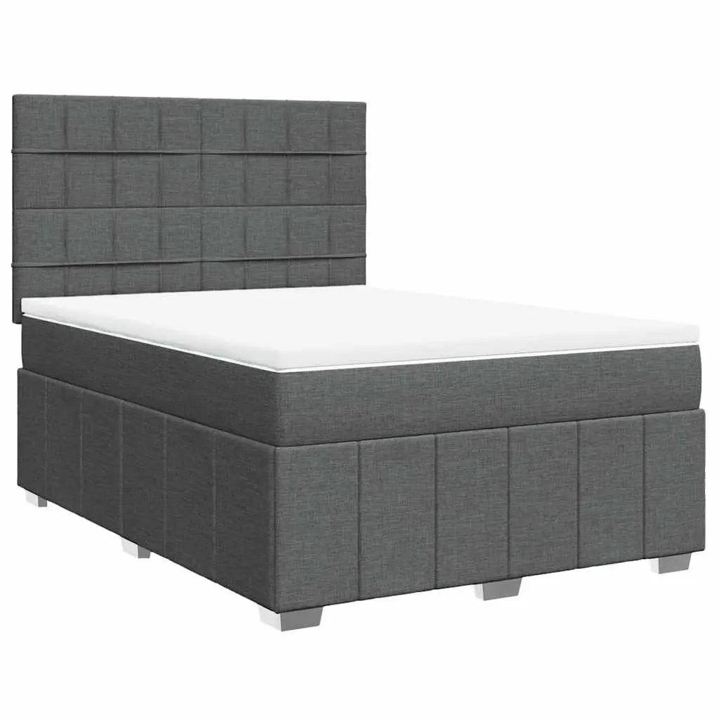 Queen Box Spring Bed Height Adjustable Pocket Spring Mattress LED Lights Grey