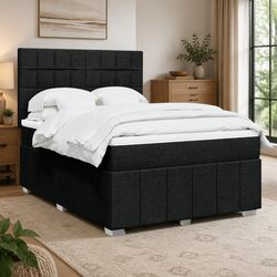 Stylish Queen Box Spring Bed with Adjustable Headboard