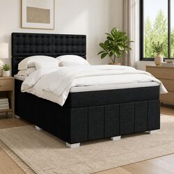 Queen Box Spring Bed with Pocket Spring Mattress and LED Lights