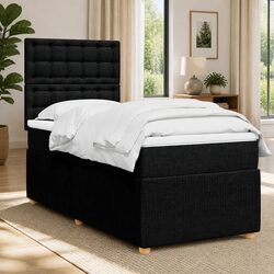 King Single Box Spring Bed with Pocket Mattress and LED Lights