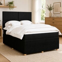 Comfort-Enhancing Queen Box Spring Bed with LED Lights