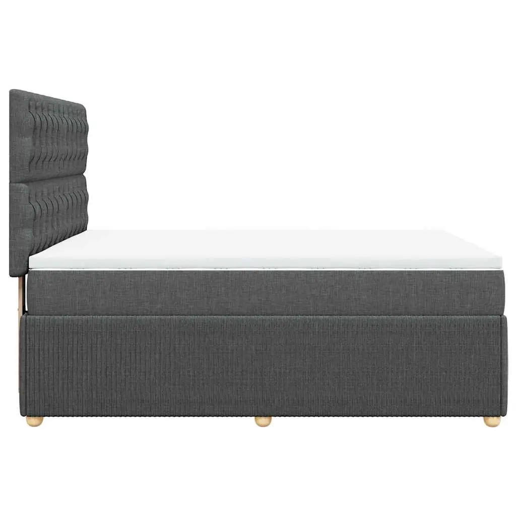 Queen Box Spring Bed Dark Grey Pocket Spring Mattress Height Adjustable Headboard