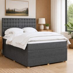 Comfort-Enhancing Queen Box Spring Bed with LED Lights