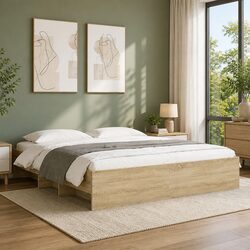 Sonoma Oak King Bed Frame with Storage Compartments
