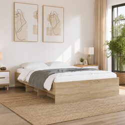 Warm Brown Bed Frame with Storage 135x190 cm