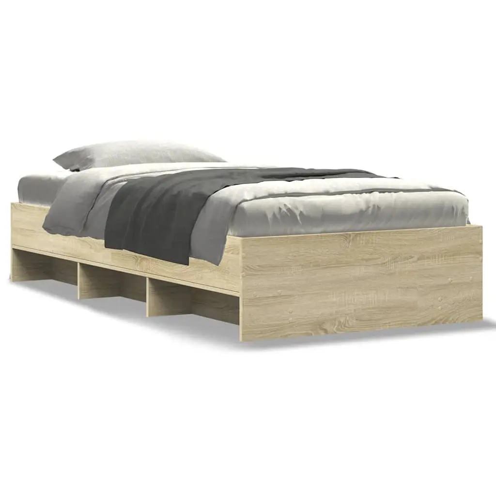 Sonoma Oak Bed Frame with Storage 90x190 cm