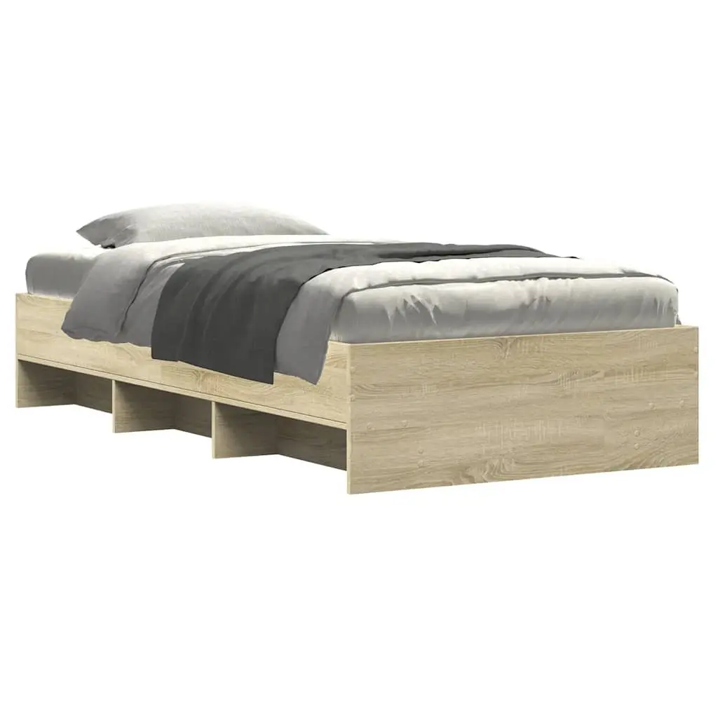 Sonoma Oak Bed Frame with Storage 90x190 cm