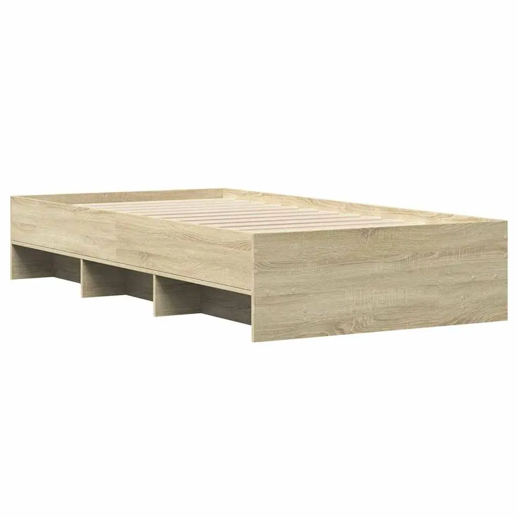 Sonoma Oak Bed Frame with Storage 90x190 cm