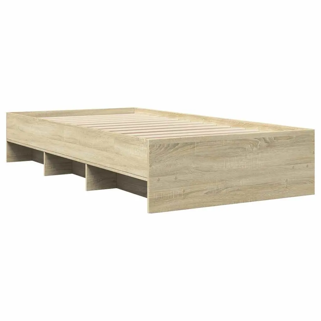 Sonoma Oak Bed Frame with Storage 90x190 cm