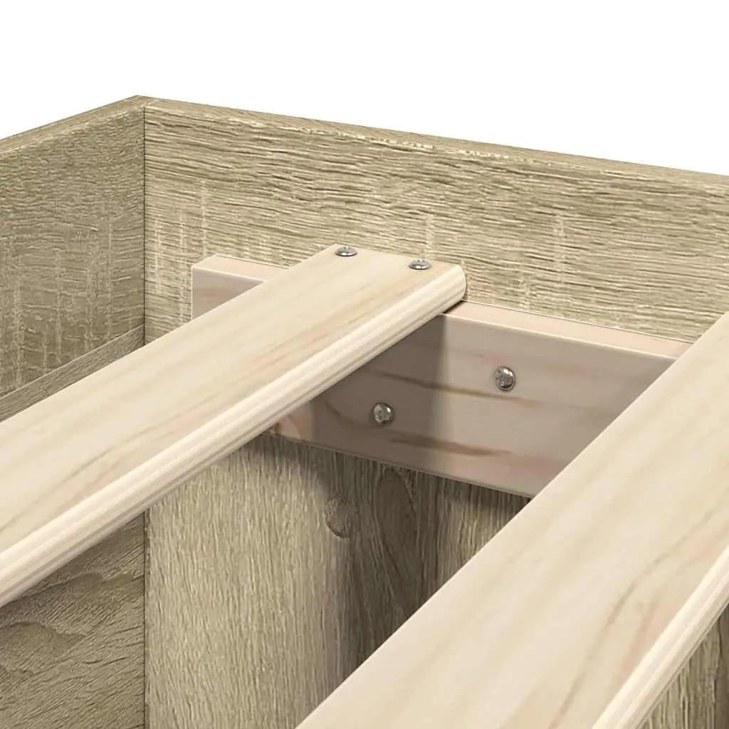 Sonoma Oak Bed Frame with Storage 90x190 cm