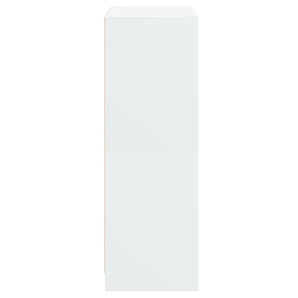 White Highboard Storage Cabinet with Doors Engineered Wood Tall Buffet Sideboard