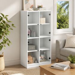 Elegant White Highboard Storage Cabinet with Shelves