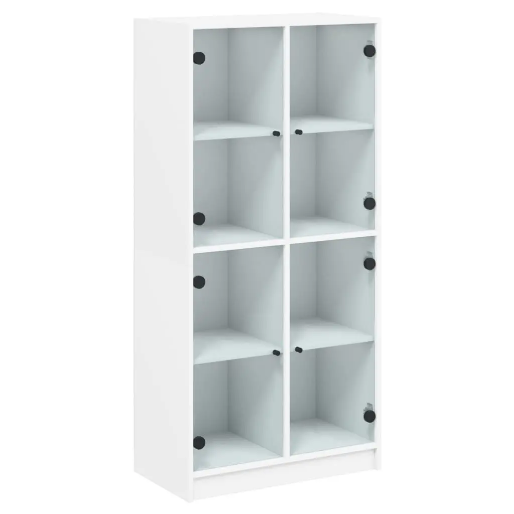 White Highboard Storage Cabinet with Shelves