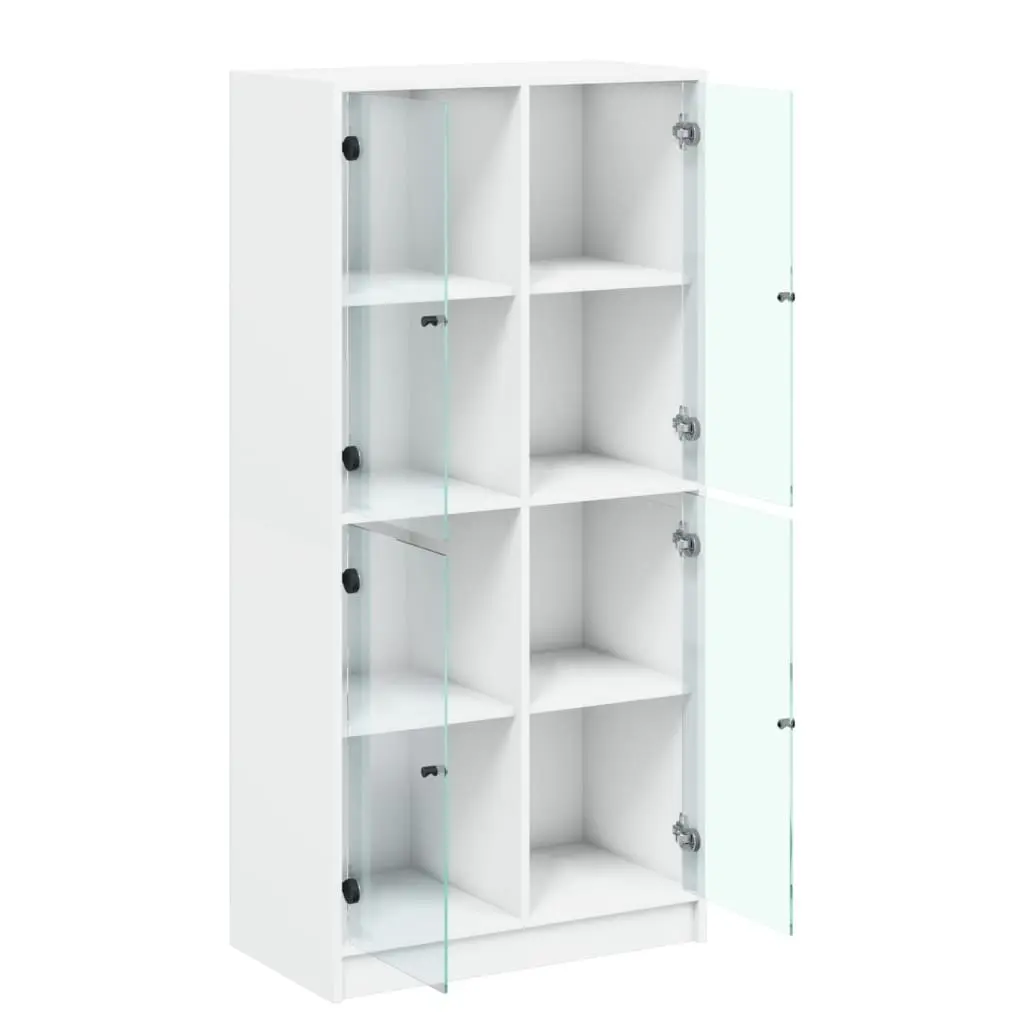 White Highboard Storage Cabinet with Shelves