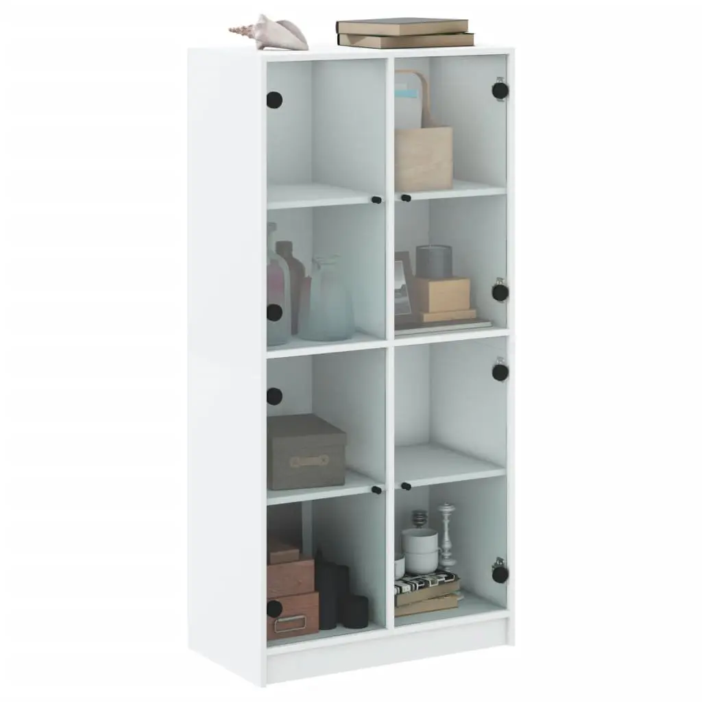 White Highboard Storage Cabinet with Shelves
